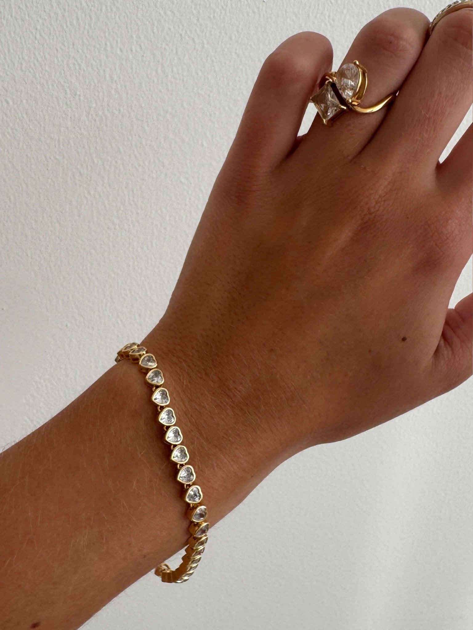 Arabella Heart-Cut Zirconia Tennis Bracelet