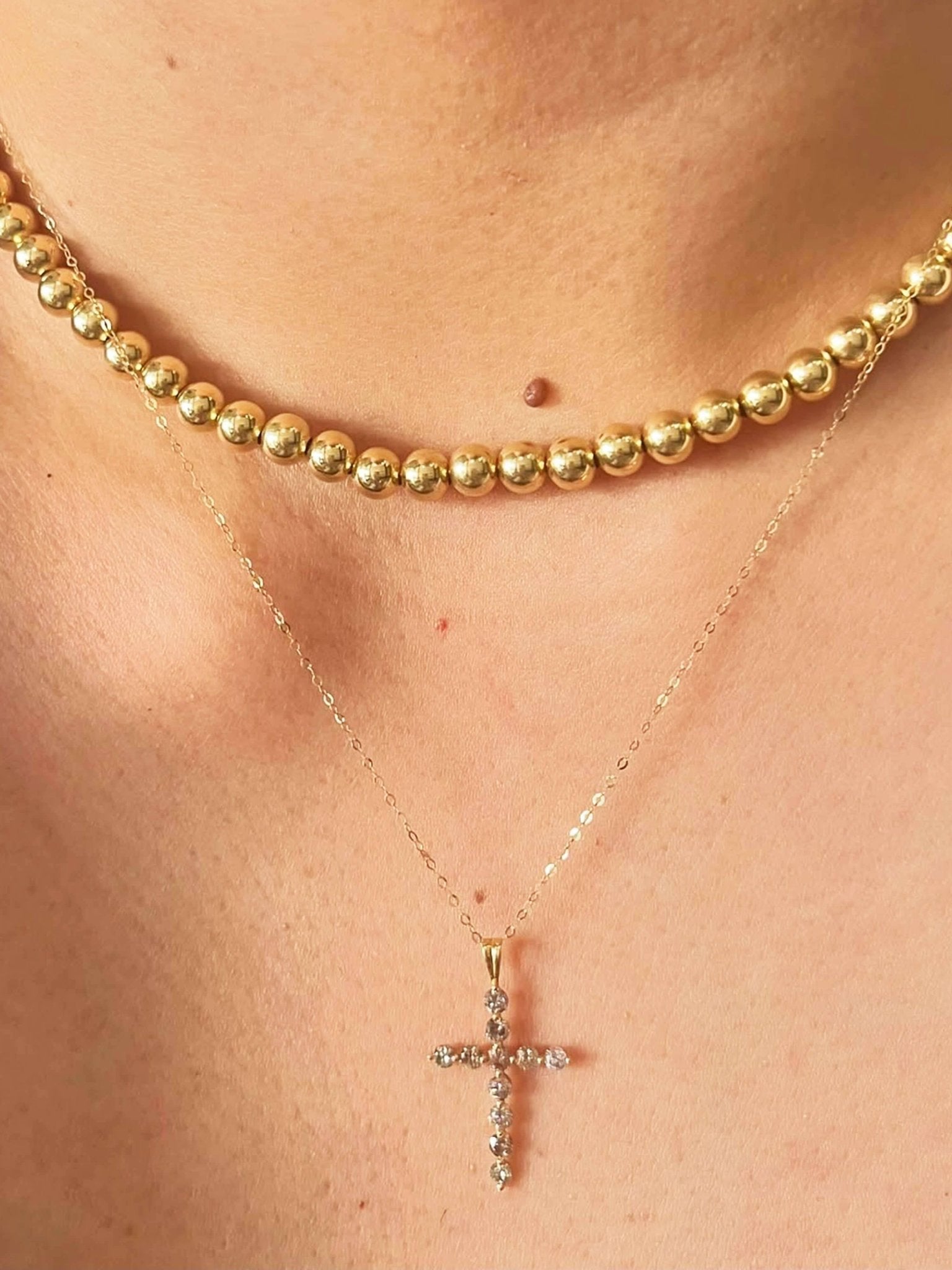 Ariadne Zirconia Cross Pendant Necklace