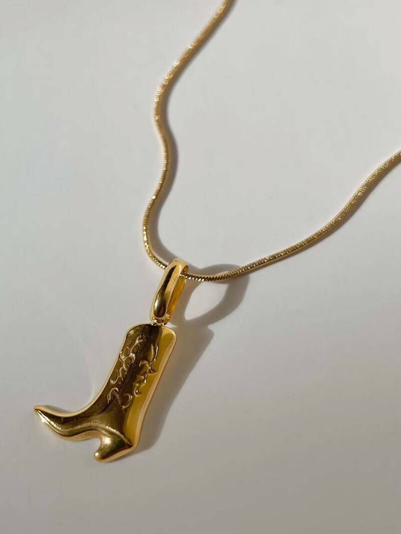 Cowboy Boot Pendant Necklace