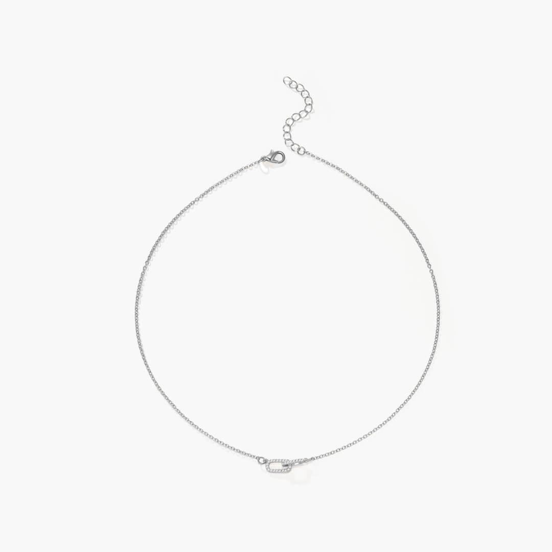 Gwen Interlocking Zirconia Chain Necklace