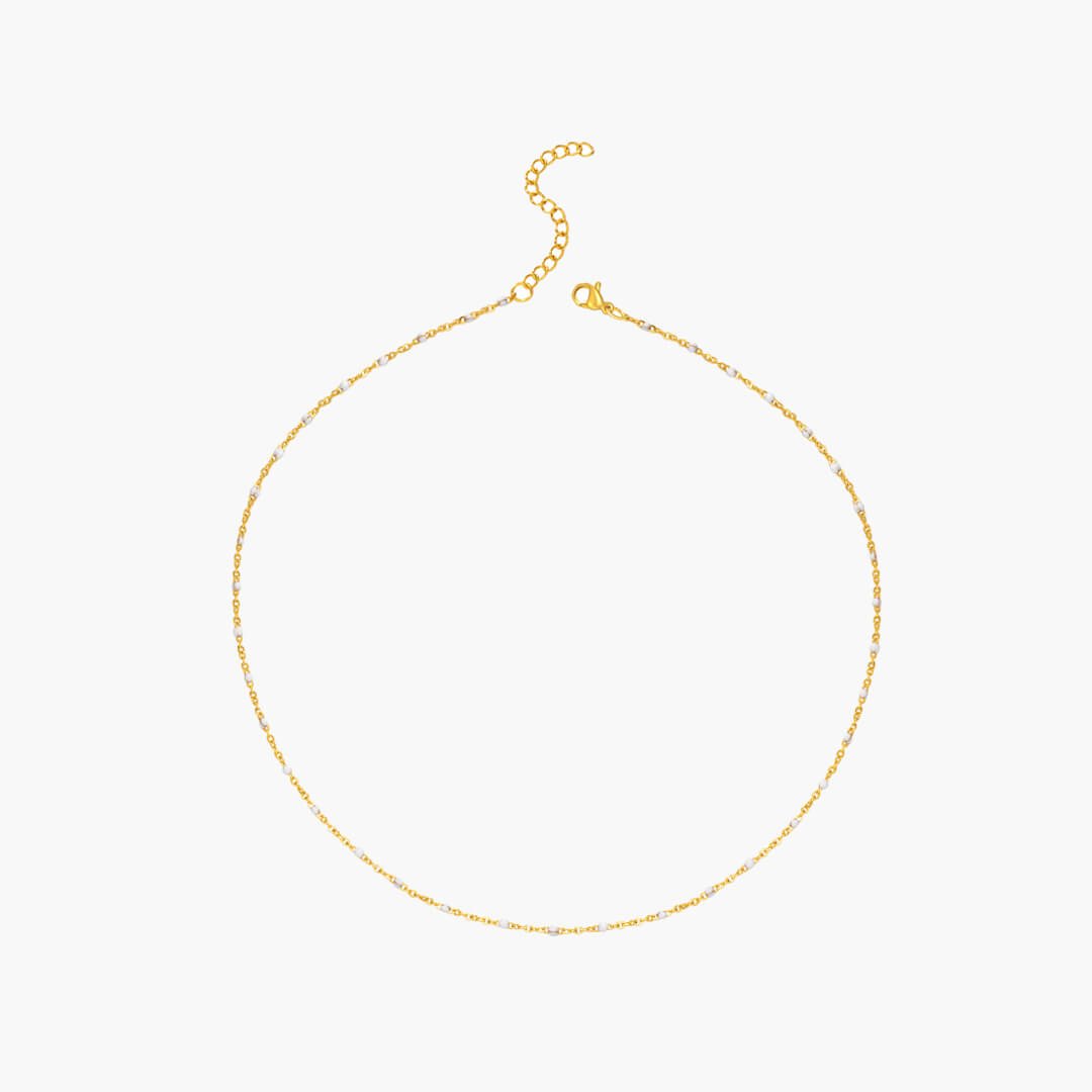 Iona Minimal Pearl Bead Chain Necklace