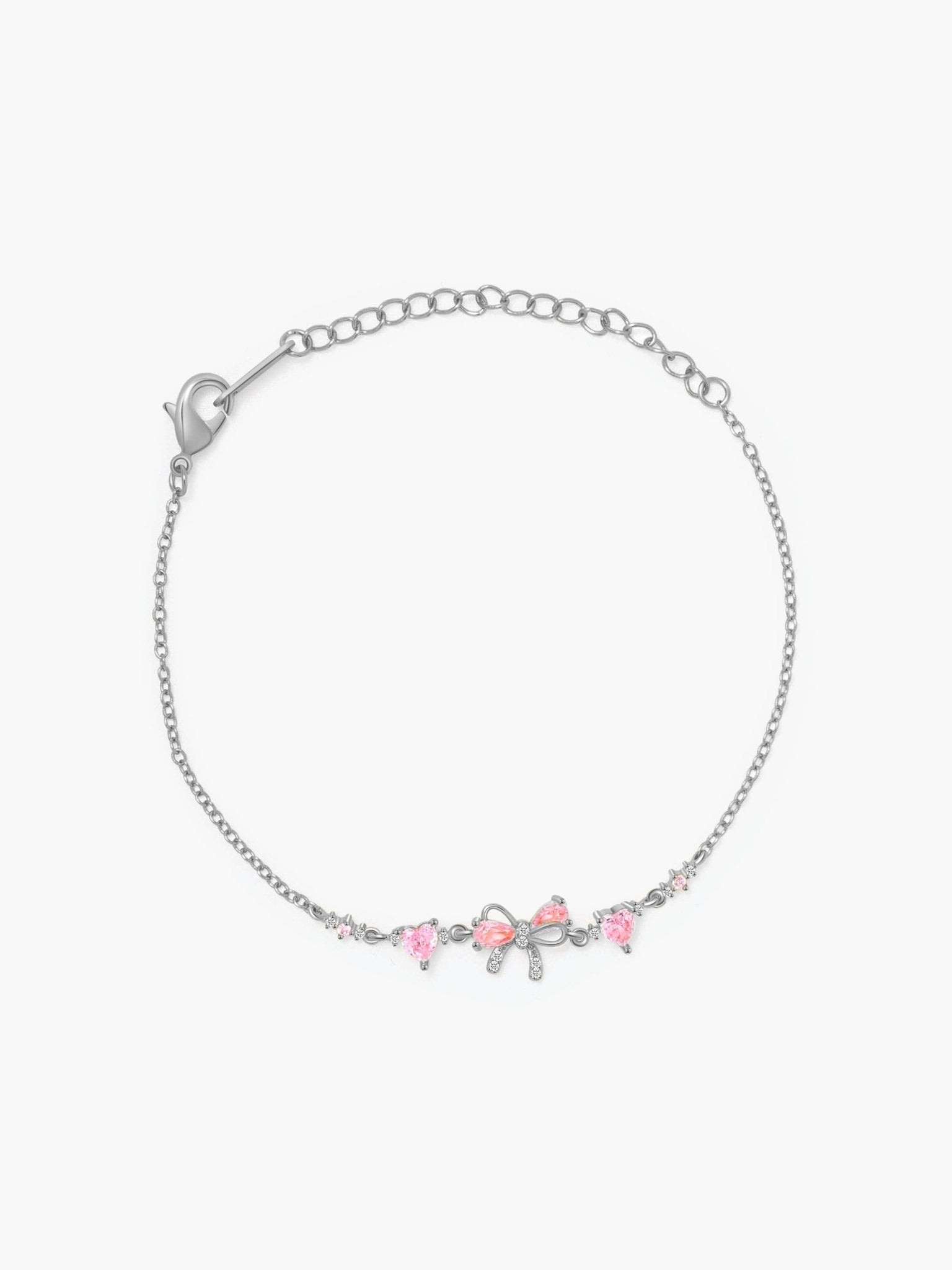 Jasmine Zirconia Bow Detail Chain Bracelet