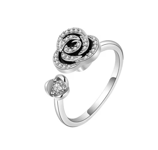 Silver Calm Rose Ring Silver