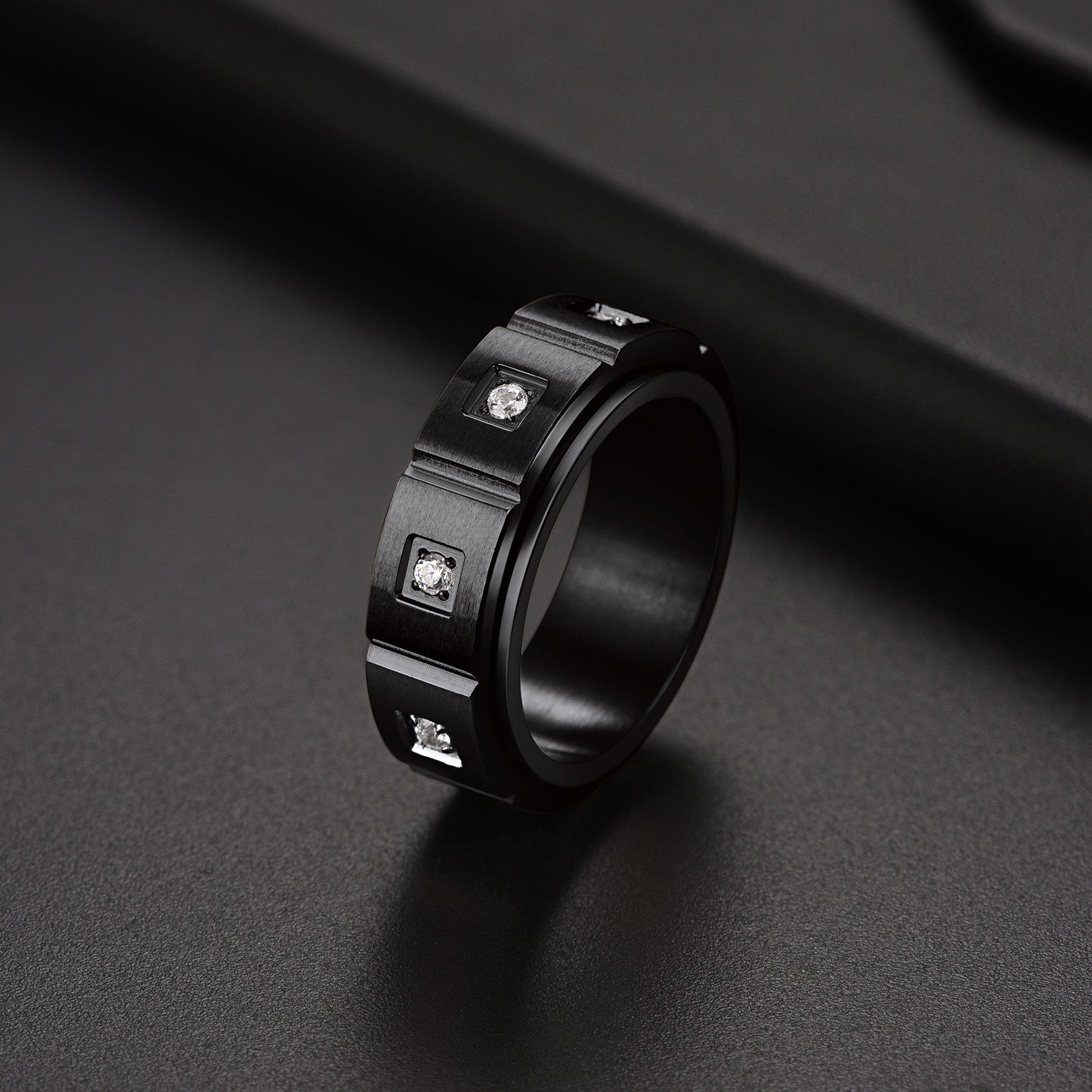 Zircon Fidget Ring for Anxiety Stainless Steel
