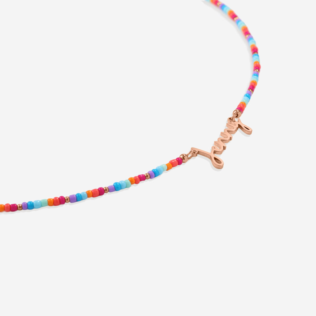 Beach Vibes Beaded Fairy Name Necklace