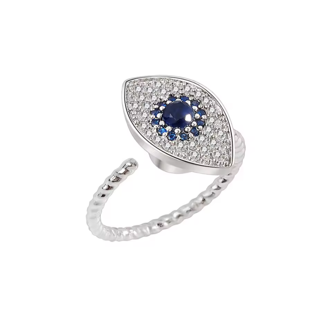 Plated Evil Eye Fidget Spinner Ring