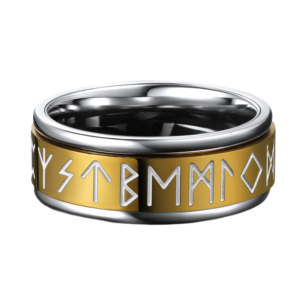 Vintage Nordic Rune Ring for Men