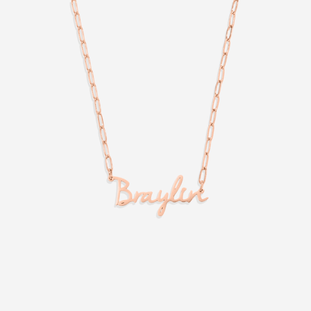 Fairy Name Necklace with Paperclip Chain