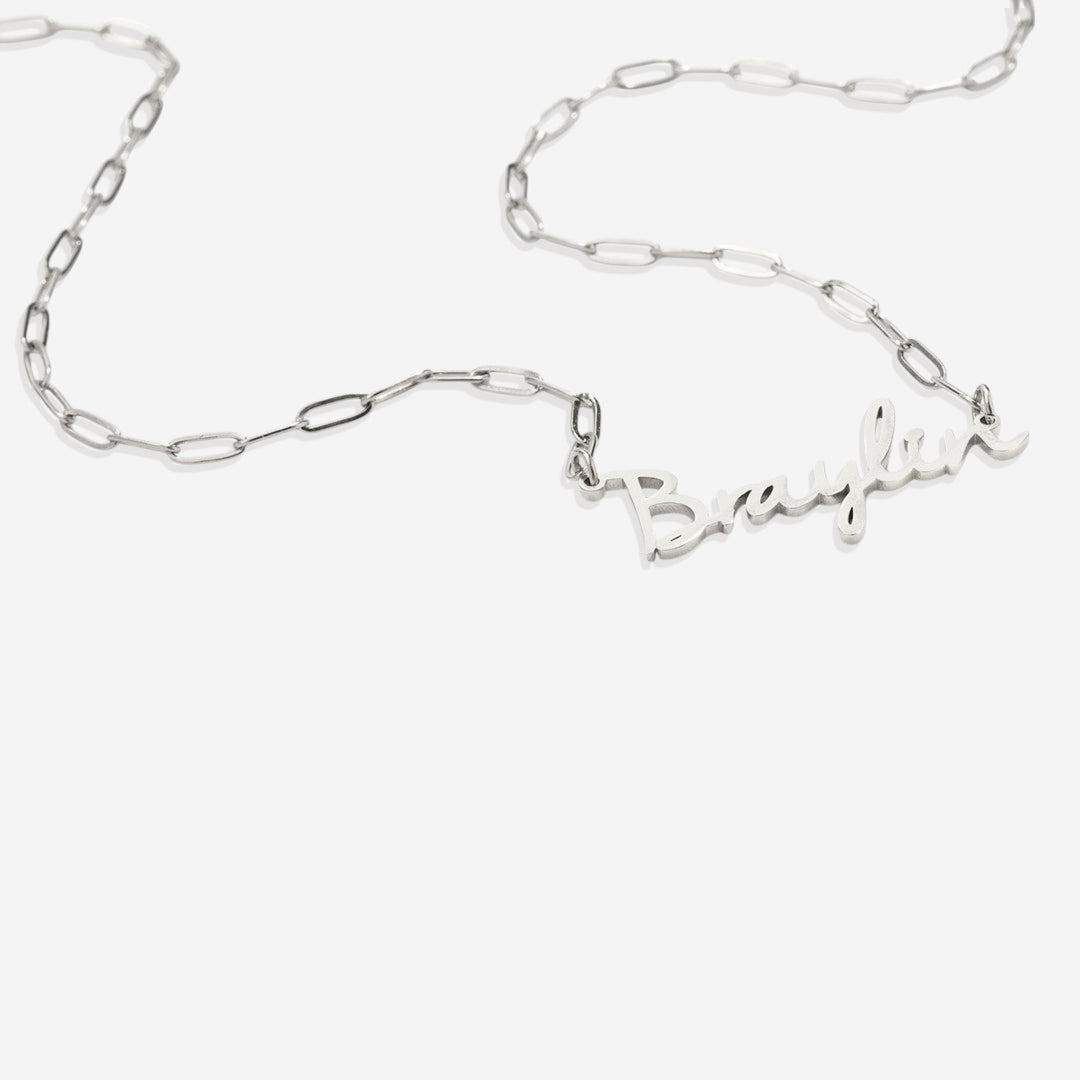 Fairy Name Necklace with Paperclip Chain