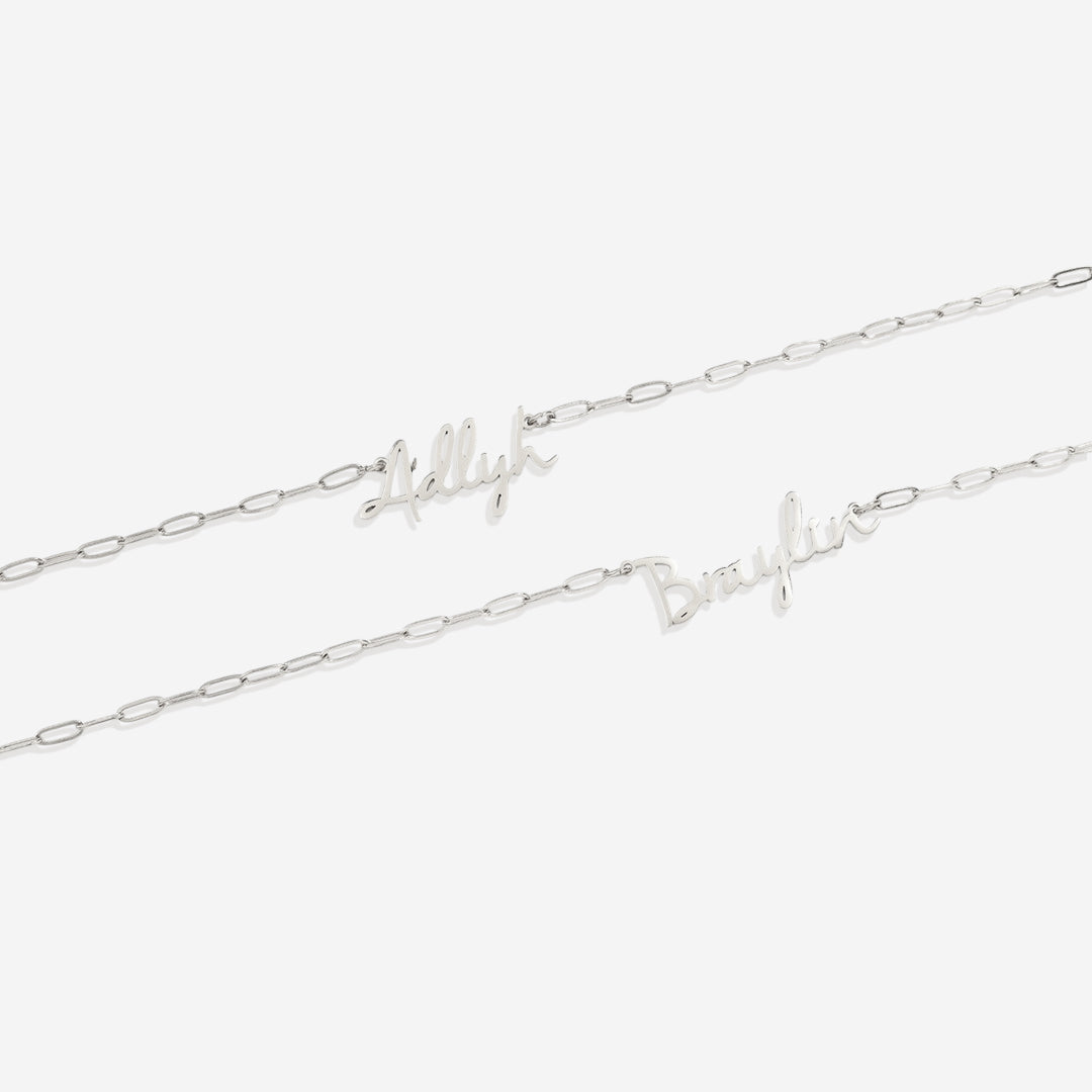 Fairy Name Necklace with Paperclip Chain