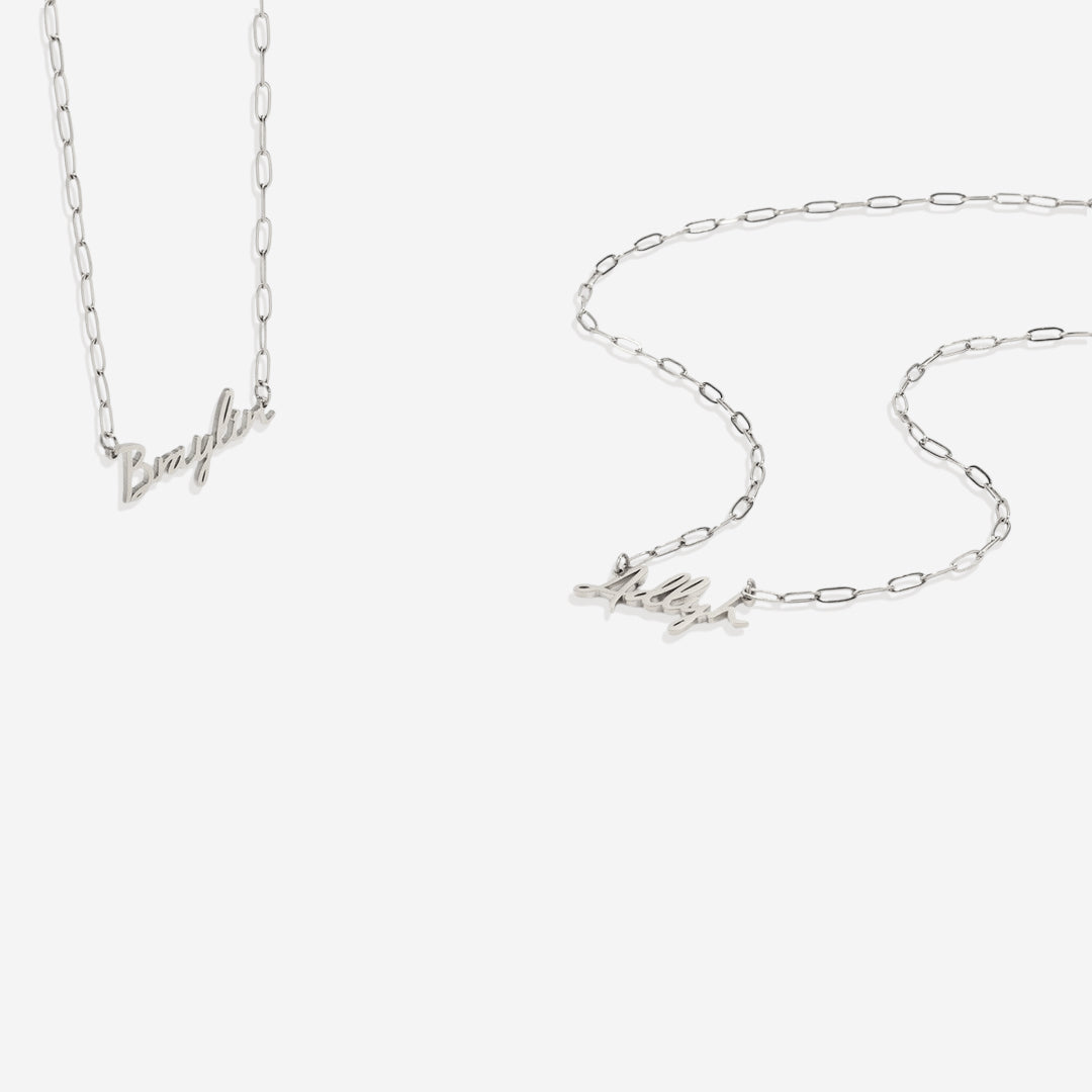 Fairy Name Necklace with Paperclip Chain