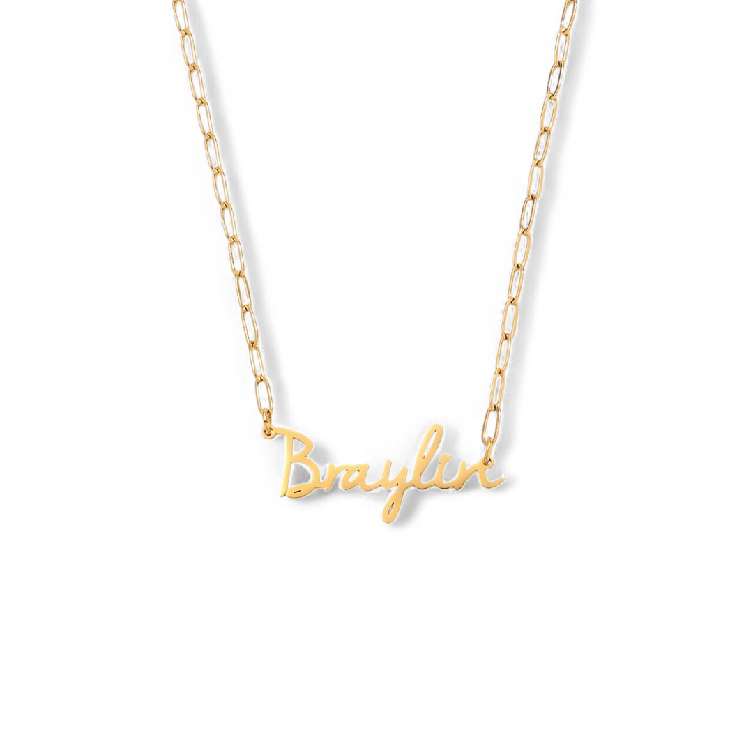 Fairy Name Necklace with Paperclip Chain