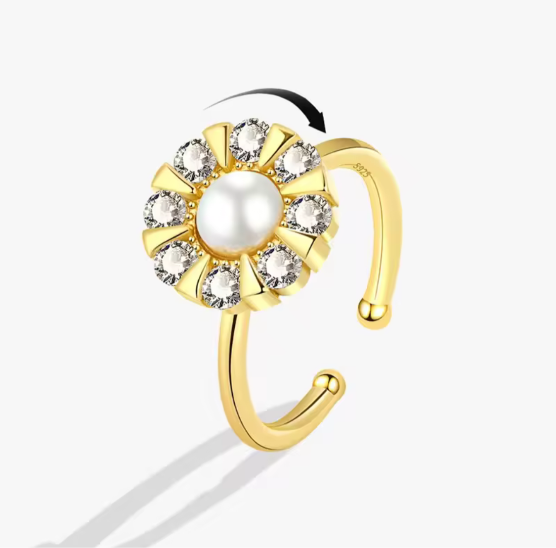 Pearls Sun Anxiety Ring
