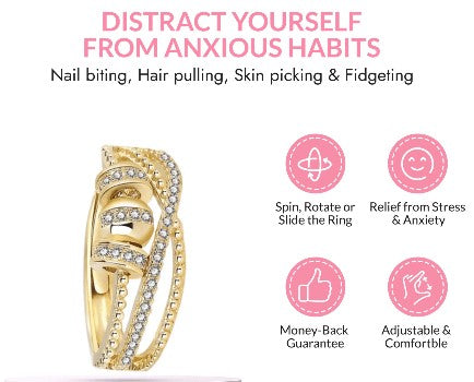 Gold Plated Fidget Spinner Ring