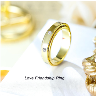 Gold Celestial Engraved Anxiety Ring