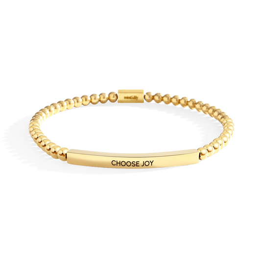 Choose Joy Gold Beaded Inspire Bracelet