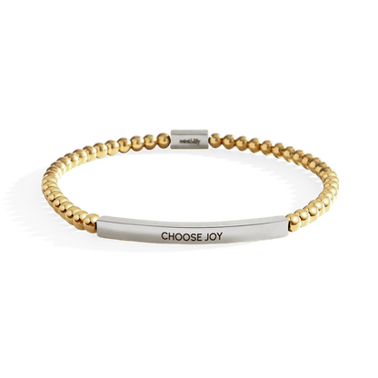 Choose Joy Silver Beaded Inspire Bracelet