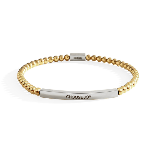 Choose Joy Silver Beaded Inspire Bracelet