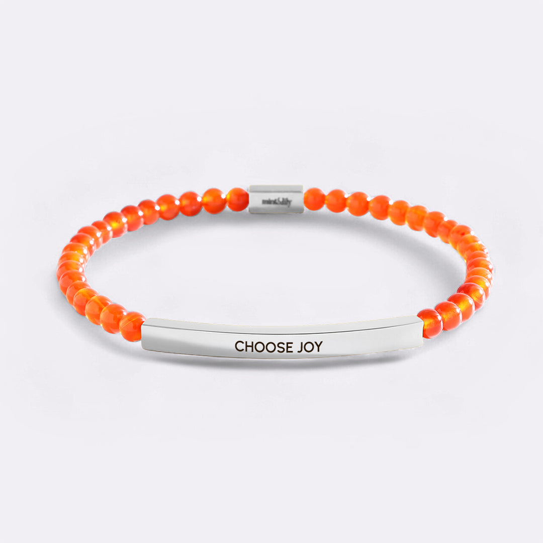 Choose Joy Silver Beaded Inspire Bracelet