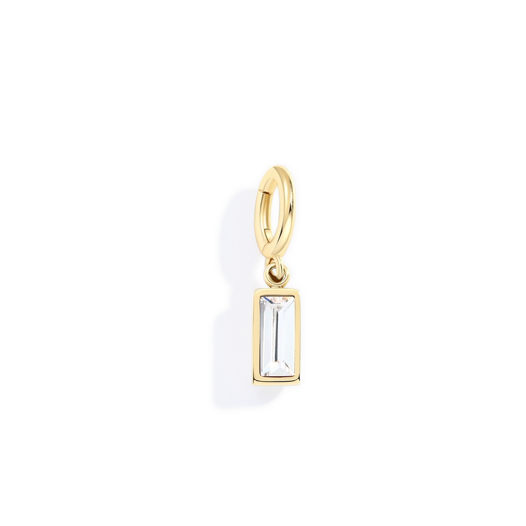 Dainty Baguette Birthstone Charm