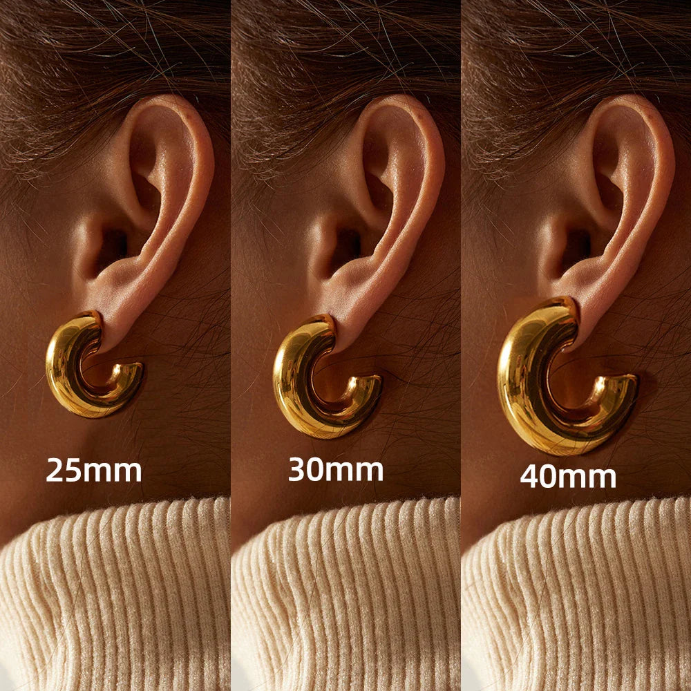 Kallie Gold Chunky Hoop Earrings