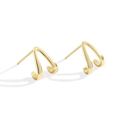 Gold Wishbone Huggie Earrings