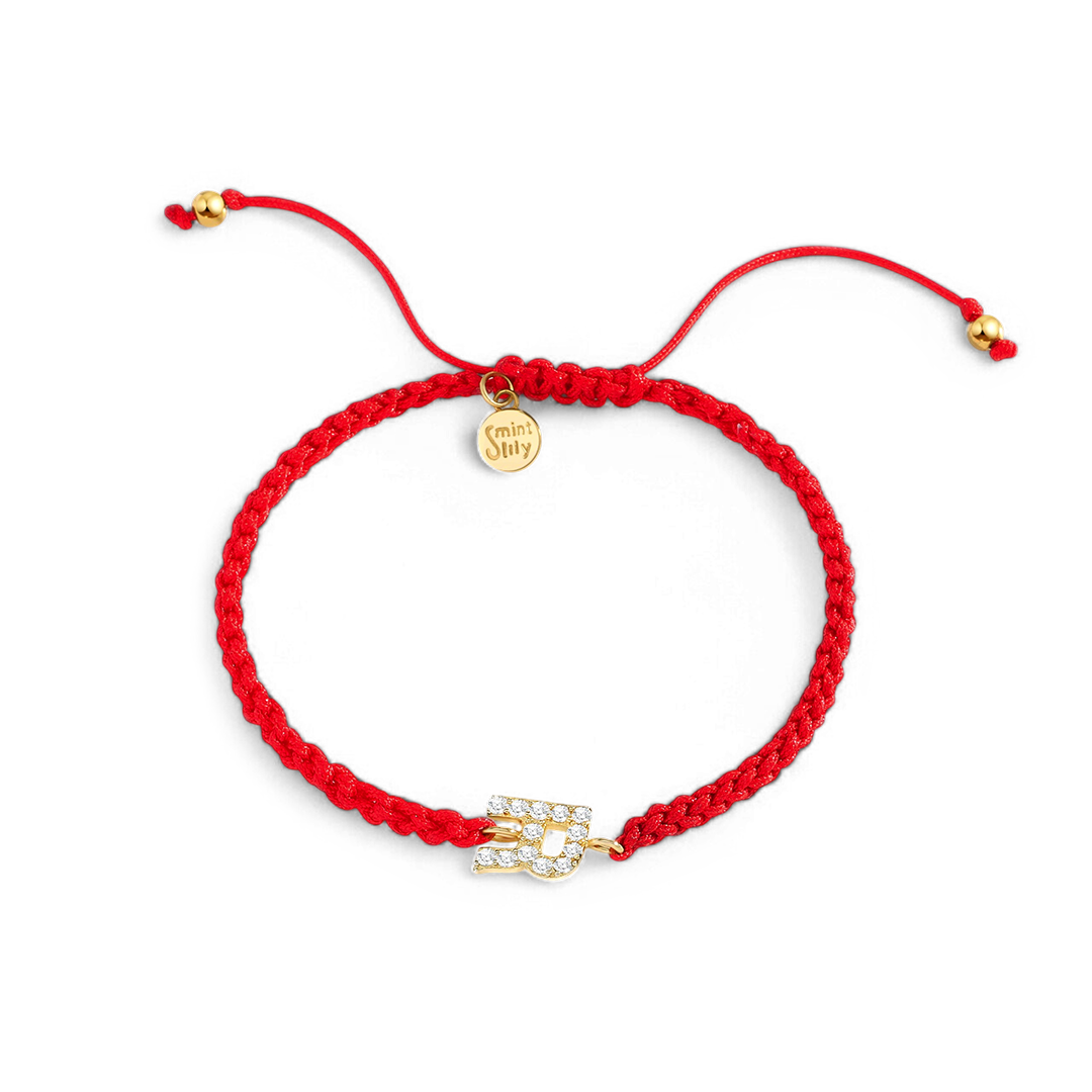 Braided Initial String Adjustable Bracelet