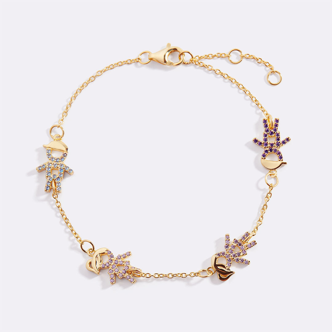 Personalized Mom Bracelet With Birthstone Kids