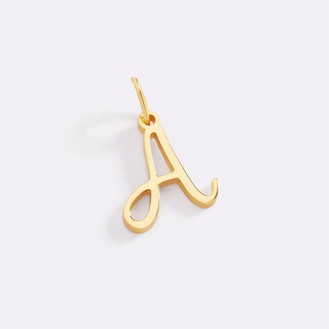 Cursive Initial Charm – Gold
