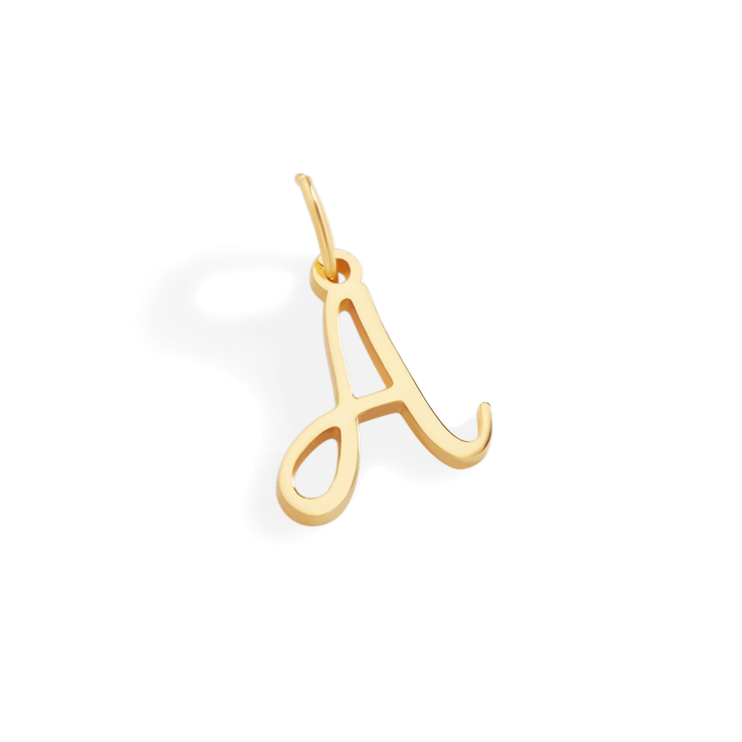 Cursive Initial Charm – Gold