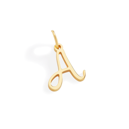 Cursive Initial Charm – Gold