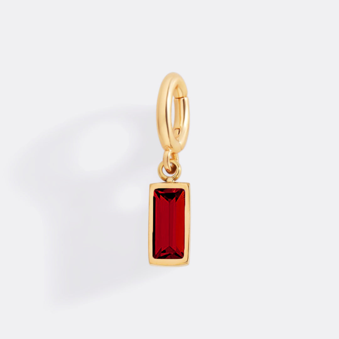 Dainty Baguette Birthstone Charm