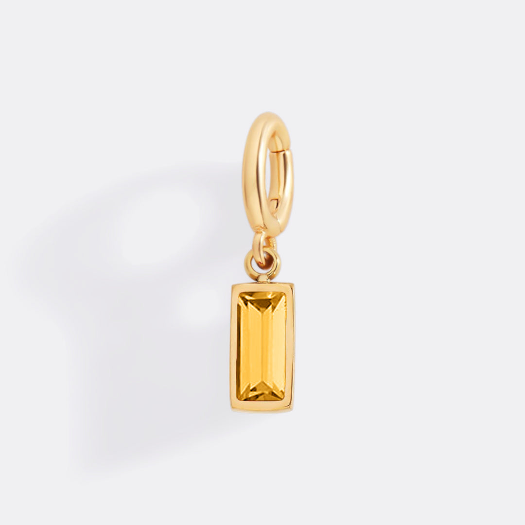 Dainty Baguette Birthstone Charm