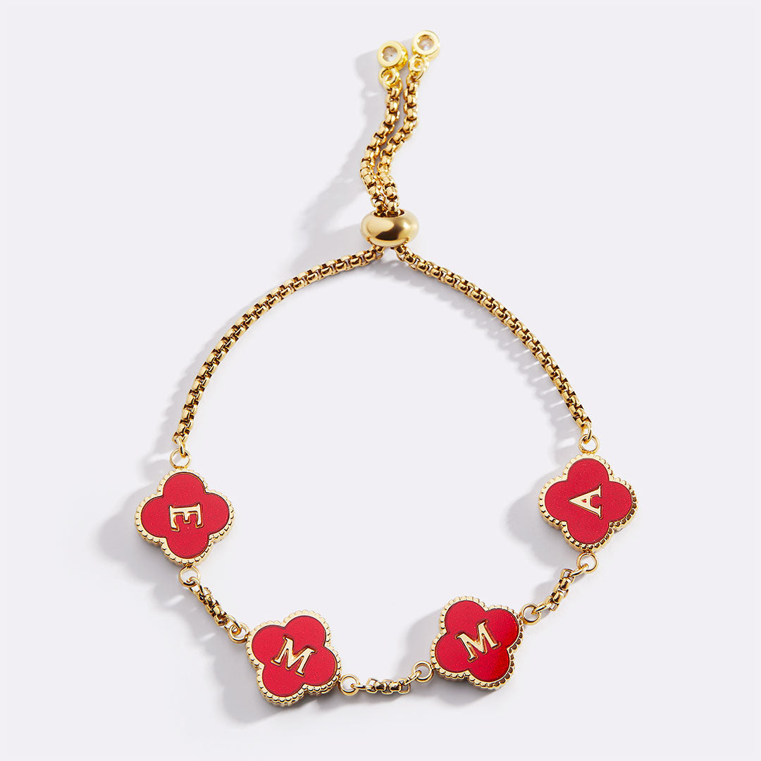 Colorful Clover Custom Name Bracelet