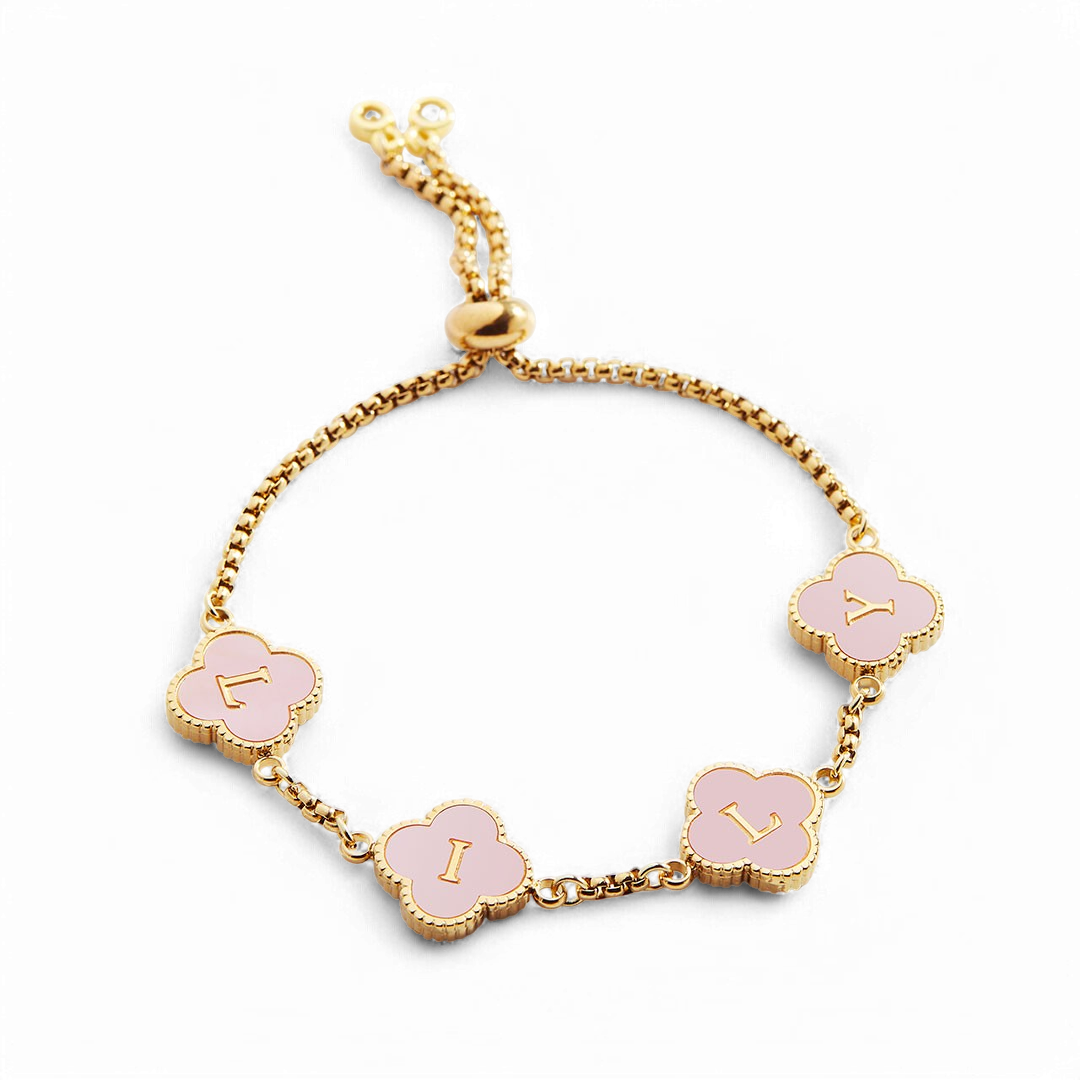 Colorful Clover Custom Name Bracelet