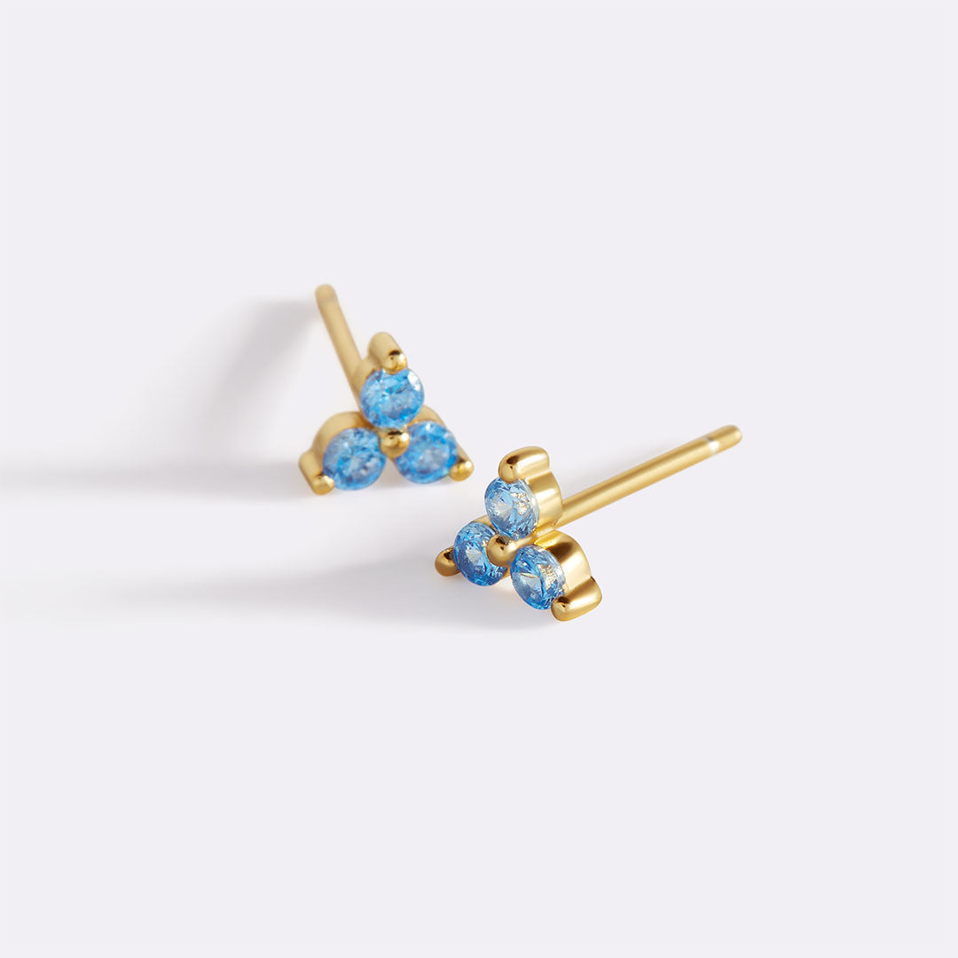 Trinity Birthstone Stud Earrings