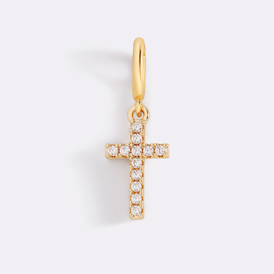 Pave Cross Charm
