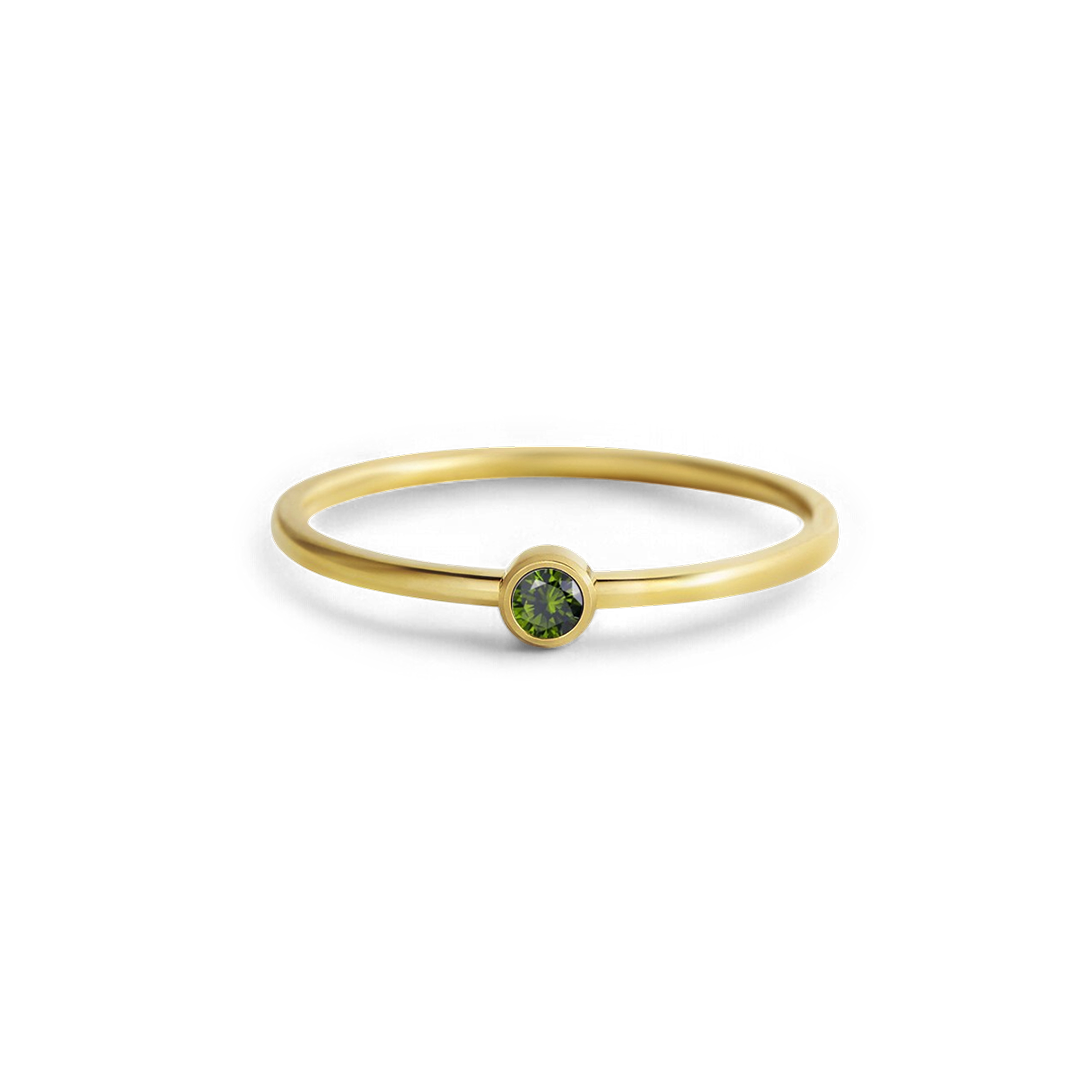 Minimalist Bezel-Set August Birthstone Stacking Band