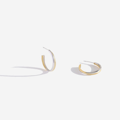 Mixed Metal Crossover Earrings