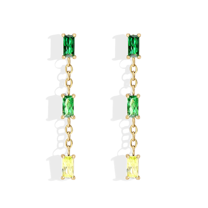 Ombre Baguette Dangle Earrings