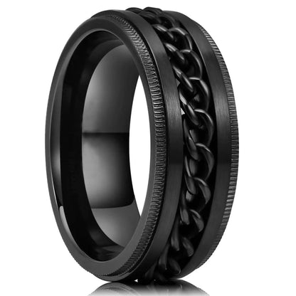 Punk Rotating Fidget Ring Titanium