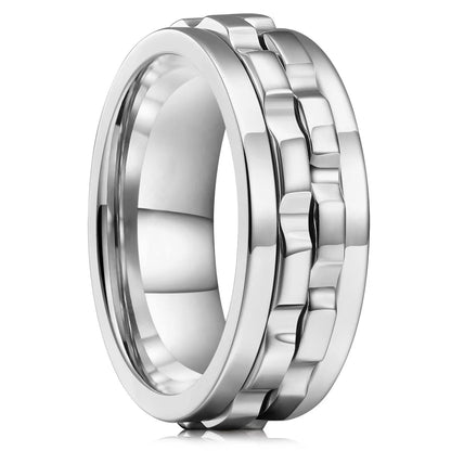 Punk Rotating Fidget Ring Titanium