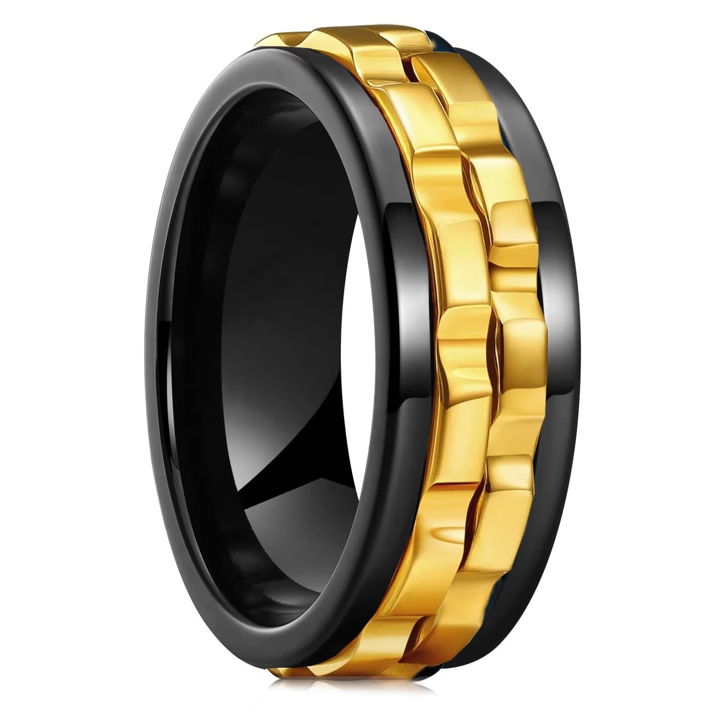 Punk Rotating Fidget Ring Titanium