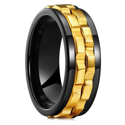 Punk Rotating Fidget Ring Titanium