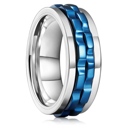 Punk Rotating Fidget Ring Titanium
