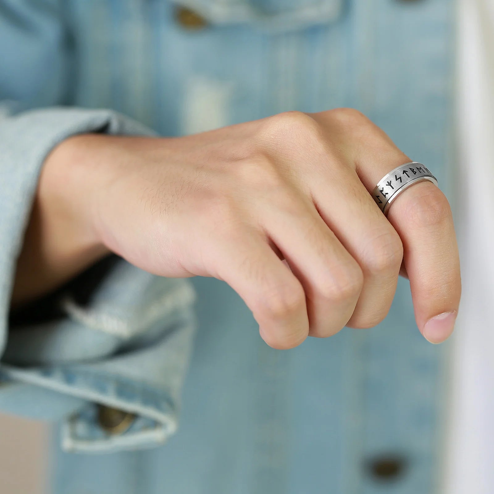 Vintage Nordic Rune Ring for Men