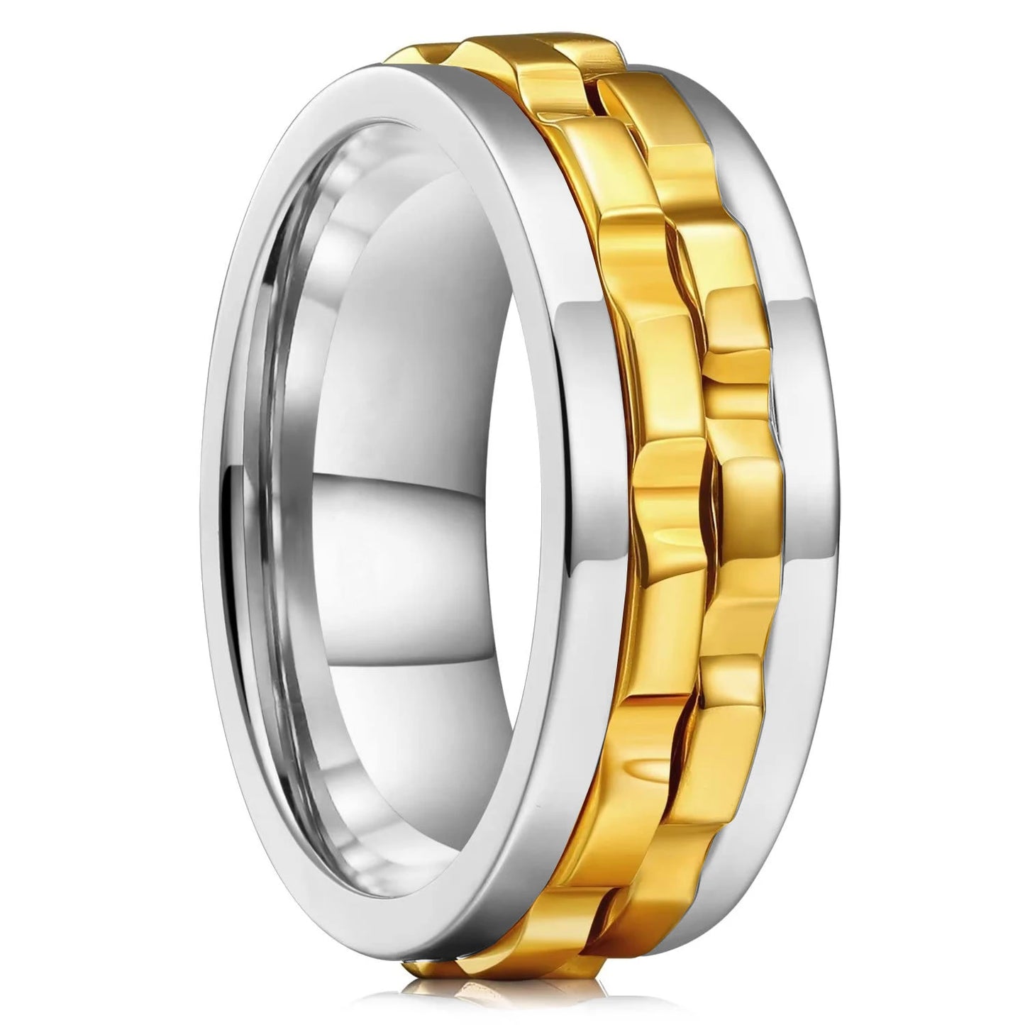 Punk Rotating Fidget Ring Titanium