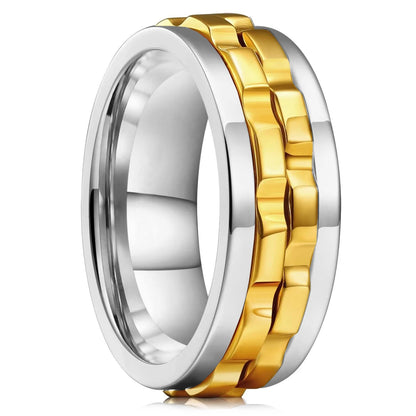 Punk Rotating Fidget Ring Titanium