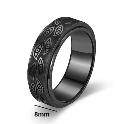 Vintage Carved Eyes Spinner Rings