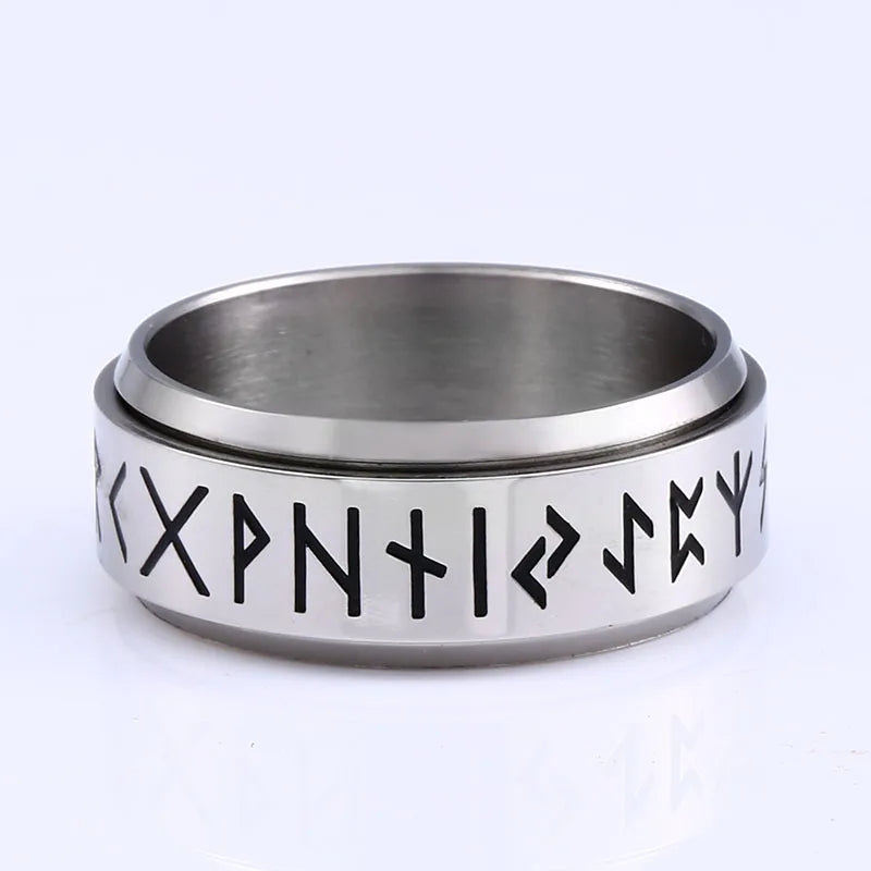 Vintage Nordic Rune Ring for Men